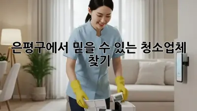은평구에서 믿을 수 있는 청소업체 찾기