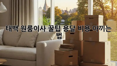 태백 원룸이사 꿀팁🍯 용달🚚 비용 아끼는 법