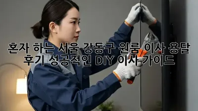 혼자 하는 서울 강동구 원룸 이사, 용달 후기: 성공적인 DIY 이사 가이드